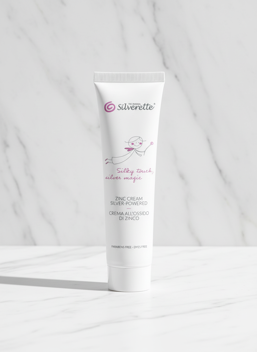Silverette Silver-Powered Zinc Cream 100ml tube, protective balm for babies and mums